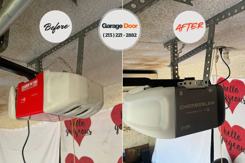 Before and after: garage door repair Powdersville, SC